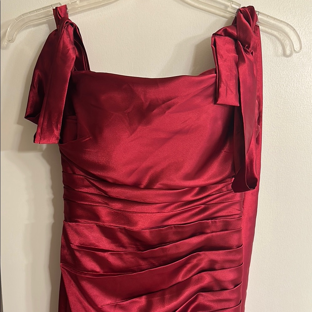 Elegant Red Satin Dress